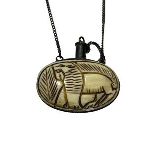 Carved Elephant Bottle Necklace